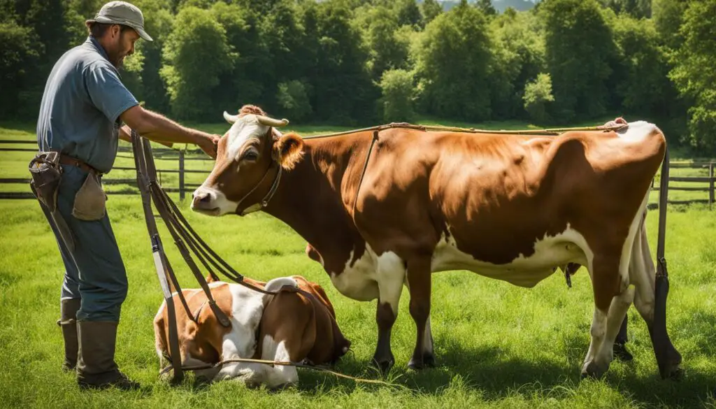 Assisting cow rise technique