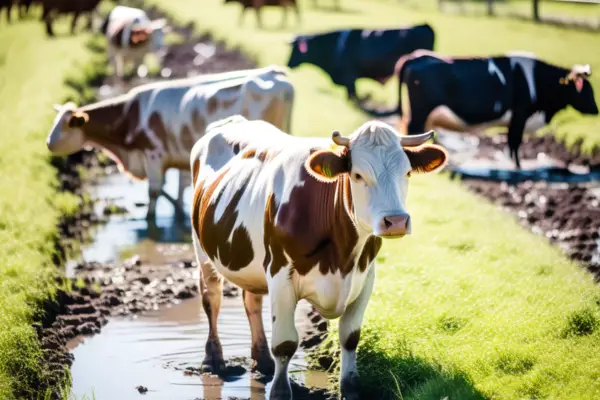 cattle grazing in field